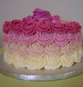 Pink rose cake.