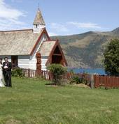Little church wedding Akaroa