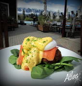 Breakfast salmon kumara hash meal