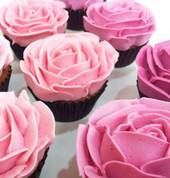 Pink Rosette Cupcakes
