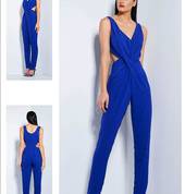 Lumier Boogie Nights Wrap Torso Jumpsuit size 6, e/blue