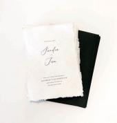 Handmade paper romantic wedding invitations