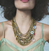 Shh by Sadie Rocked Up Golden Memories vintage chain necklaces