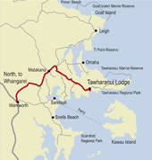 map toTawharanui Lodge