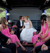 Fit the whole wedding party in the luxury of our Limo Caoch