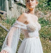 Pearl lace corset gown