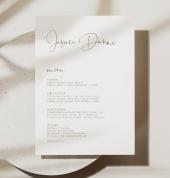 simple wedding menu template