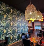 Our Jungle Room which can be closed off to host 20 people max.