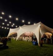 Capri marquee with lighting and seating