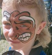 Rodeo Bull Riding face paint by Tu Meke Face Painting & Balloons