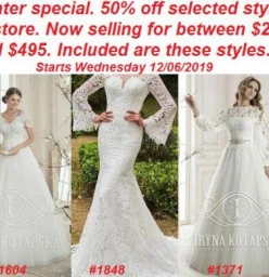 Winter 50% off specials Albany (0632) Wedding Dresses